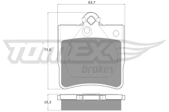 Bremsbelagsatz, Scheibenbremse Hinterachse TOMEX Brakes TX 12-29 Bild Bremsbelagsatz, Scheibenbremse Hinterachse TOMEX Brakes TX 12-29