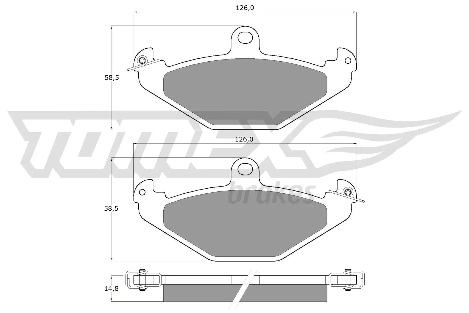 Bremsbelagsatz, Scheibenbremse Hinterachse TOMEX Brakes TX 12-37