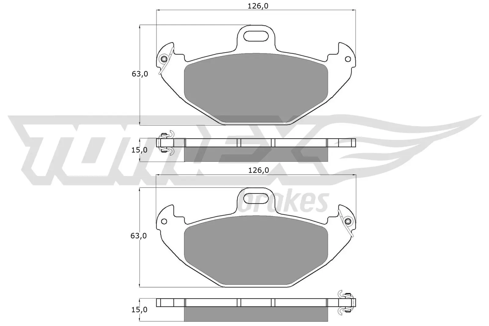 Bremsbelagsatz, Scheibenbremse Hinterachse TOMEX Brakes TX 12-38