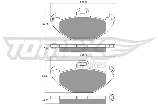 Bremsbelagsatz, Scheibenbremse Hinterachse TOMEX Brakes TX 12-38 Bild Bremsbelagsatz, Scheibenbremse Hinterachse TOMEX Brakes TX 12-38