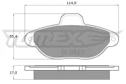 Bremsbelagsatz, Scheibenbremse Vorderachse TOMEX Brakes TX 12-41