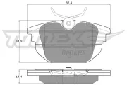 Bremsbelagsatz, Scheibenbremse Hinterachse TOMEX Brakes TX 12-43