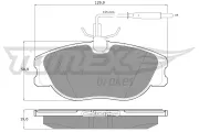 Bremsbelagsatz, Scheibenbremse Vorderachse TOMEX Brakes TX 12-442