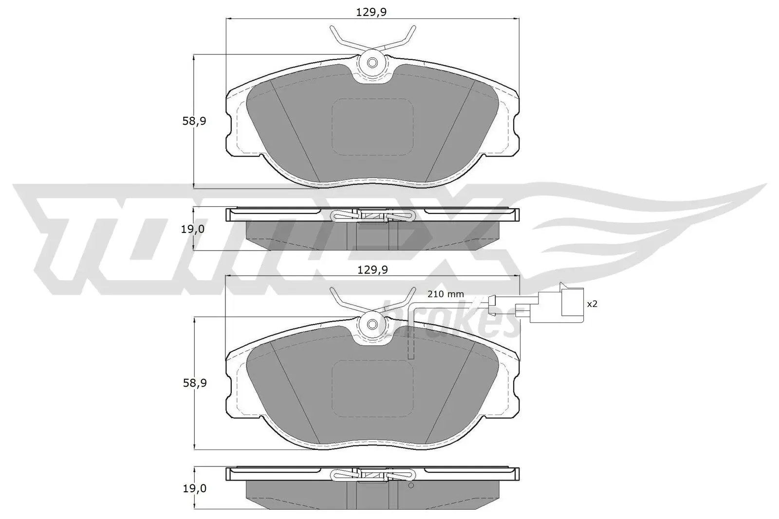 Bremsbelagsatz, Scheibenbremse TOMEX Brakes TX 12-44