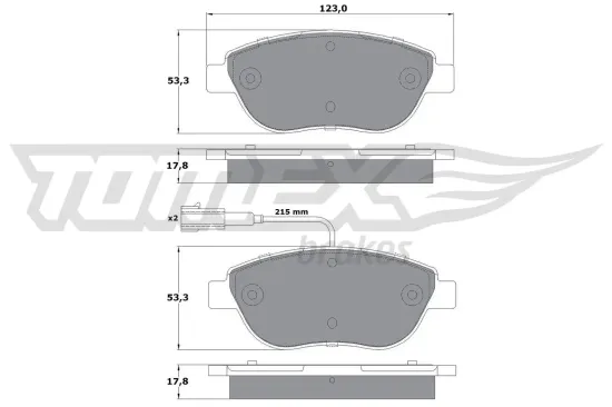 Bremsbelagsatz, Scheibenbremse Vorderachse TOMEX Brakes TX 12-482 Bild Bremsbelagsatz, Scheibenbremse Vorderachse TOMEX Brakes TX 12-482