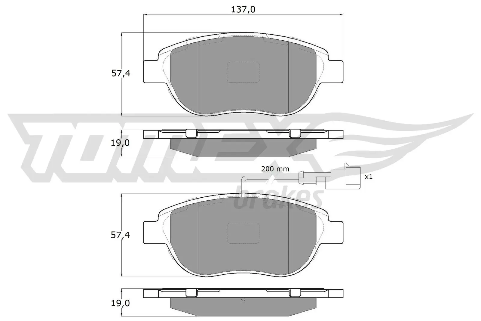 Bremsbelagsatz, Scheibenbremse TOMEX Brakes TX 12-49