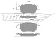 Bremsbelagsatz, Scheibenbremse TOMEX Brakes TX 12-49