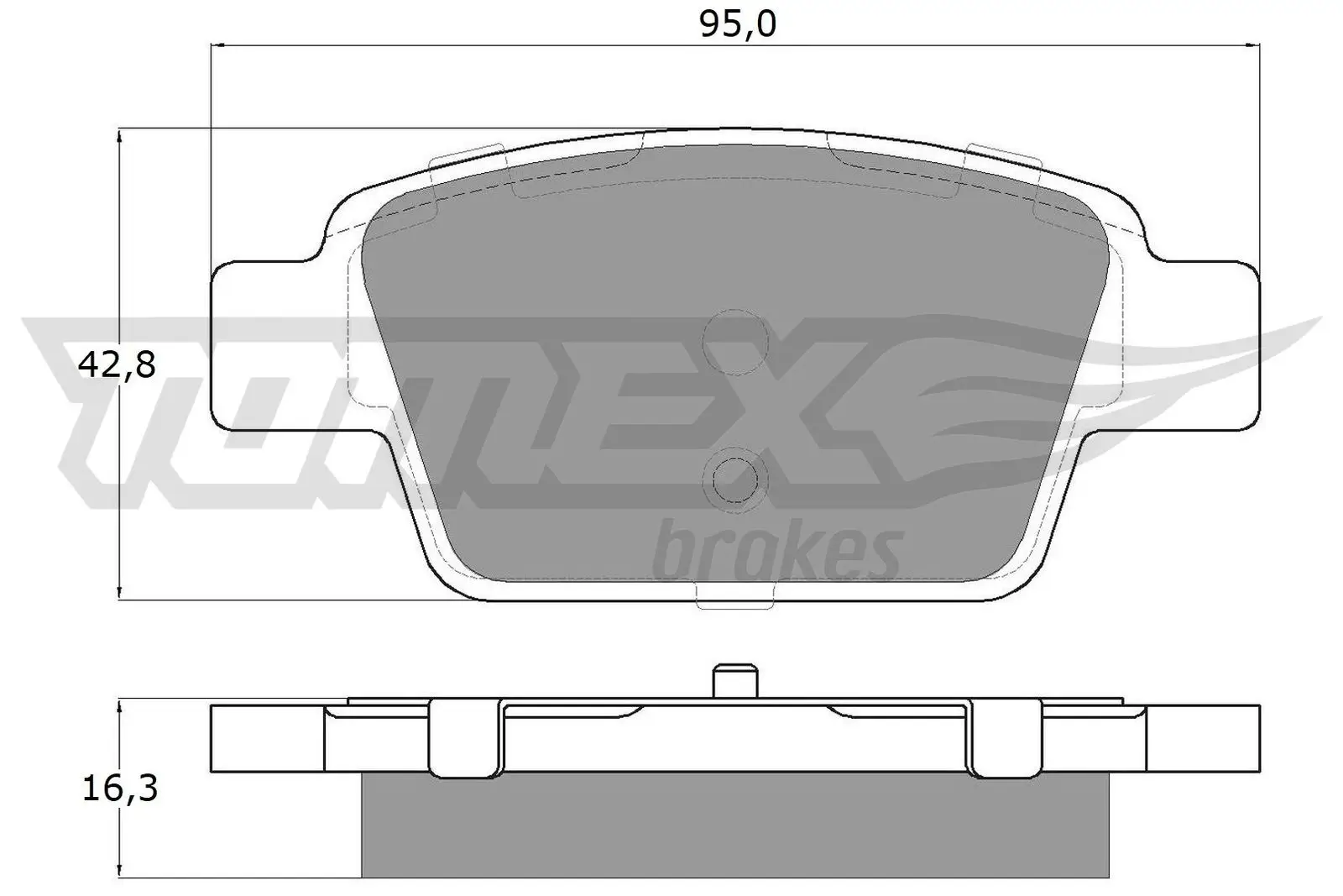 Bremsbelagsatz, Scheibenbremse Hinterachse TOMEX Brakes TX 12-51