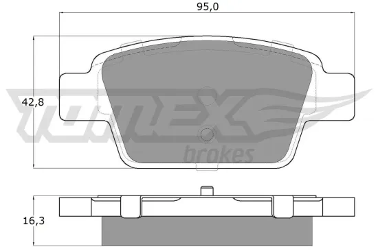 Bremsbelagsatz, Scheibenbremse Hinterachse TOMEX Brakes TX 12-51 Bild Bremsbelagsatz, Scheibenbremse Hinterachse TOMEX Brakes TX 12-51