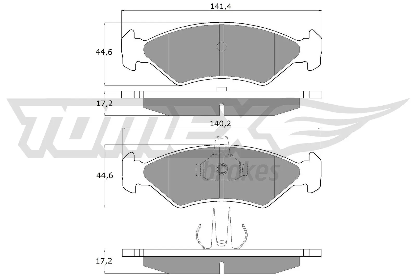 Bremsbelagsatz, Scheibenbremse TOMEX Brakes TX 12-54 Bild Bremsbelagsatz, Scheibenbremse TOMEX Brakes TX 12-54