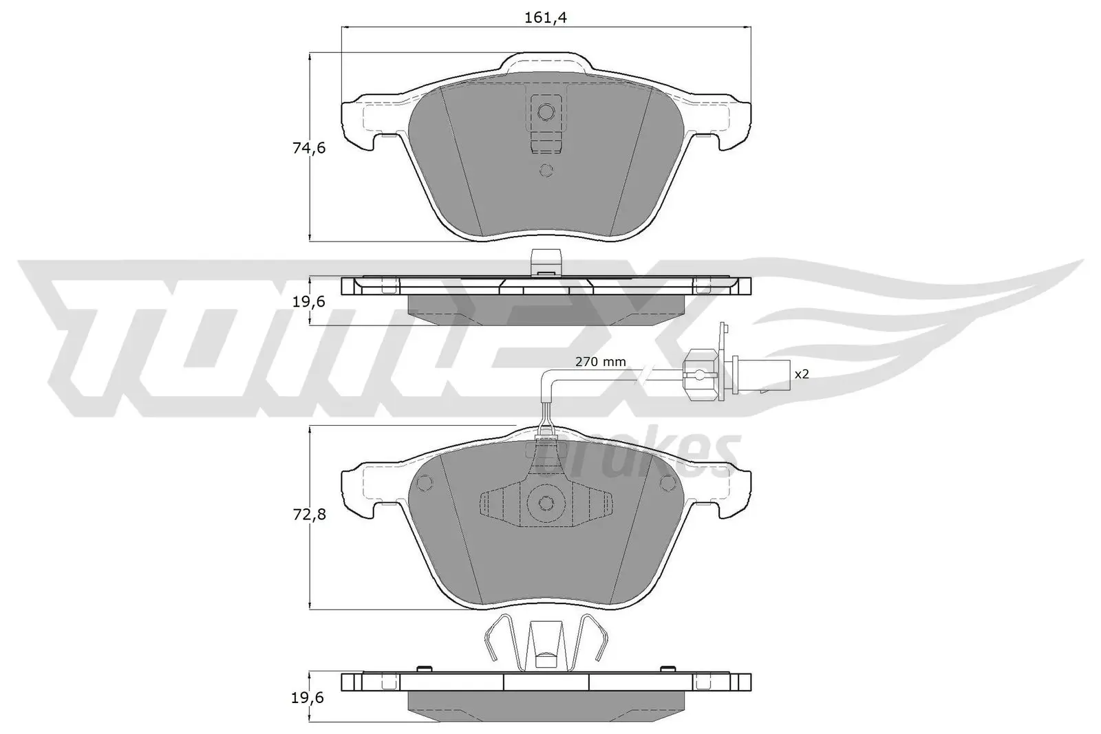 Bremsbelagsatz, Scheibenbremse Vorderachse TOMEX Brakes TX 12-56