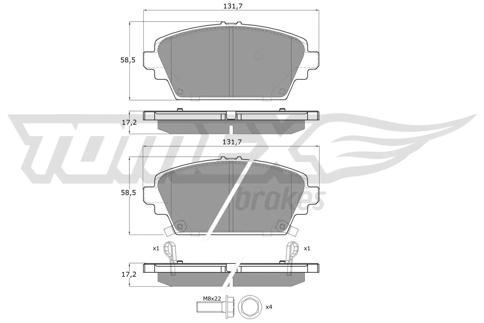 Bremsbelagsatz, Scheibenbremse Vorderachse TOMEX Brakes TX 12-63