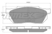 Bremsbelagsatz, Scheibenbremse Vorderachse TOMEX Brakes TX 12-64