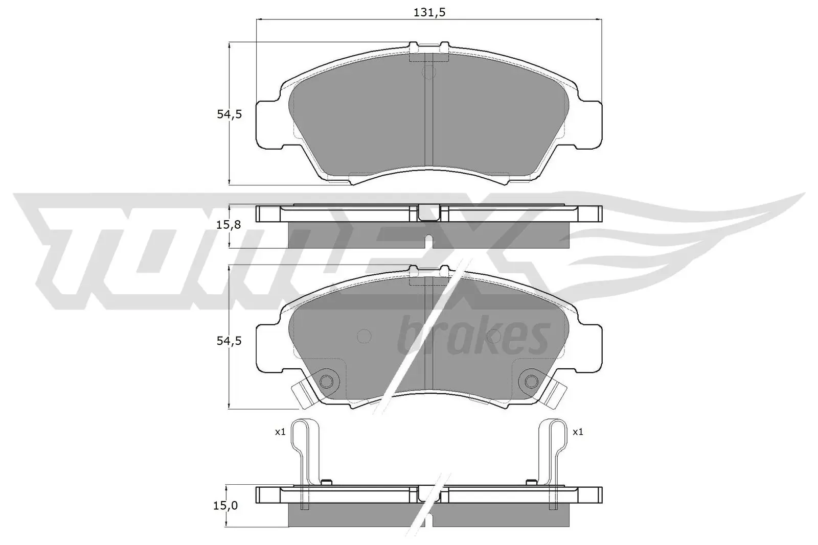 Bremsbelagsatz, Scheibenbremse Vorderachse TOMEX Brakes TX 12-65