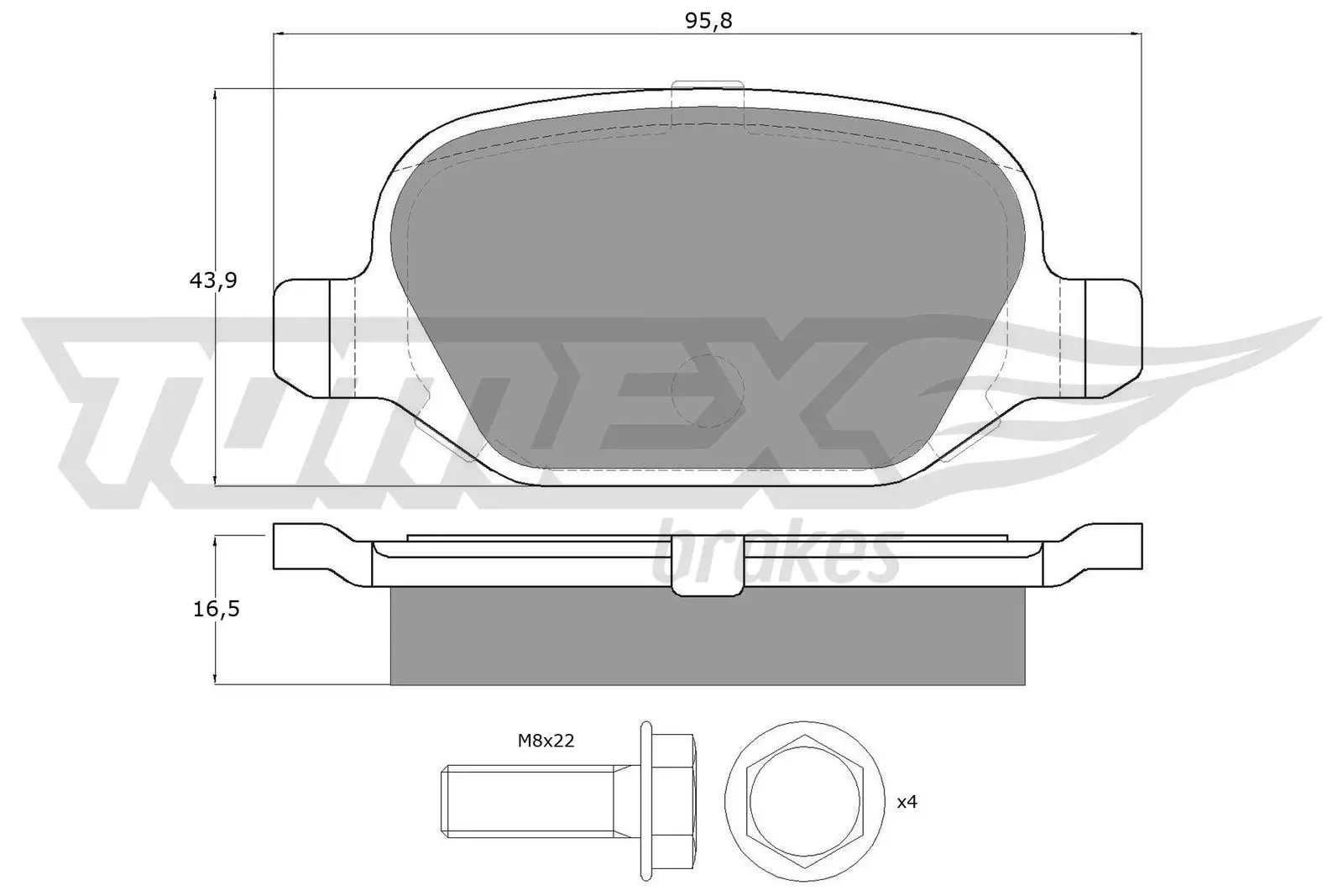 Bremsbelagsatz, Scheibenbremse Hinterachse TOMEX Brakes TX 12-70
