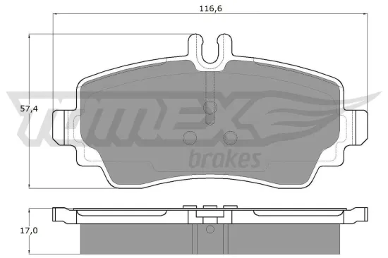 Bremsbelagsatz, Scheibenbremse Vorderachse TOMEX Brakes TX 12-75 Bild Bremsbelagsatz, Scheibenbremse Vorderachse TOMEX Brakes TX 12-75