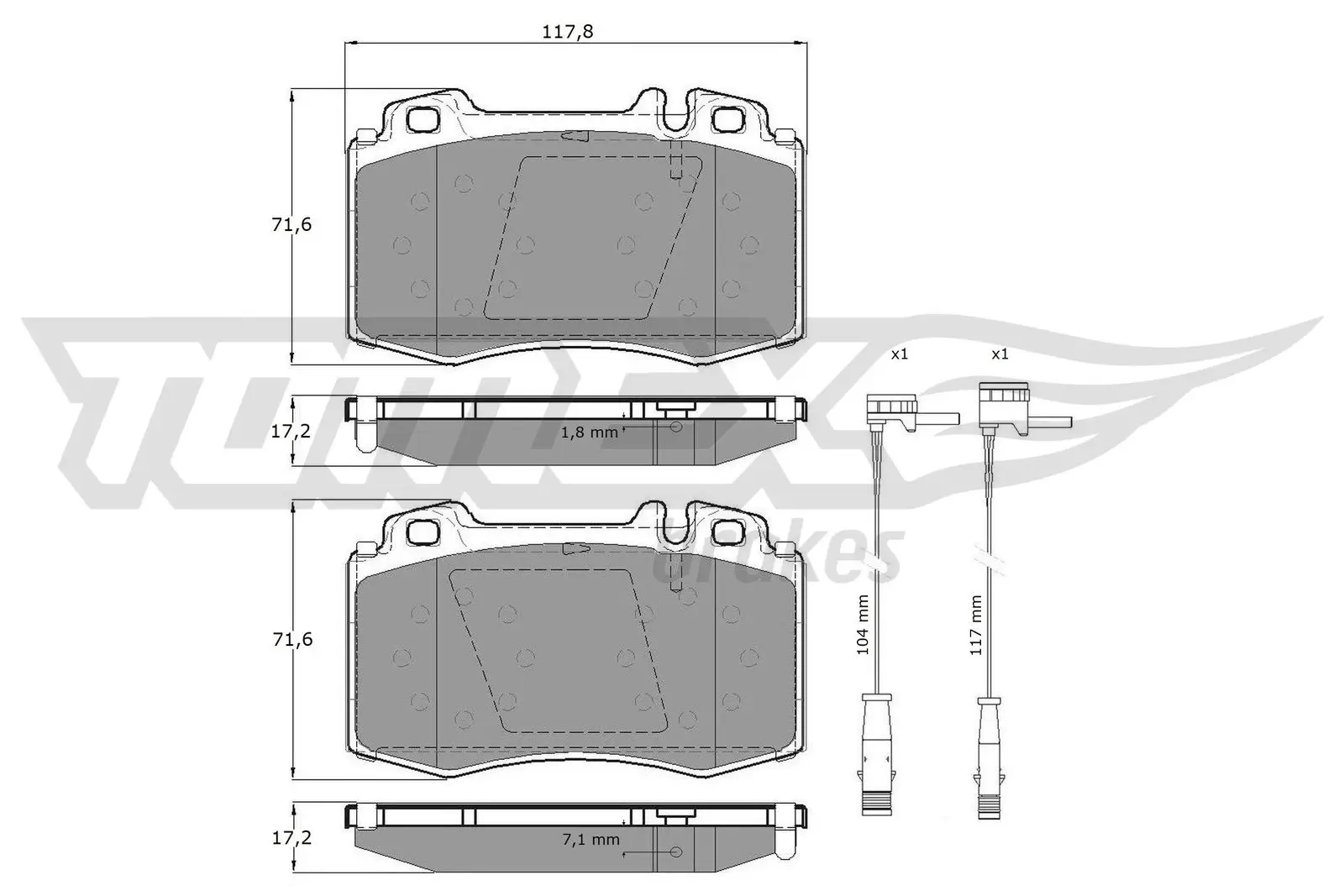 Bremsbelagsatz, Scheibenbremse Vorderachse TOMEX Brakes TX 12-811