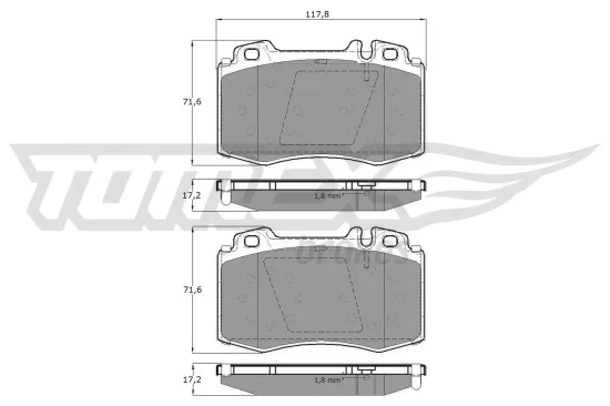 Bremsbelagsatz, Scheibenbremse Vorderachse TOMEX Brakes TX 12-81 Bild Bremsbelagsatz, Scheibenbremse Vorderachse TOMEX Brakes TX 12-81
