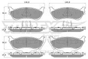 Bremsbelagsatz, Scheibenbremse Hinterachse TOMEX Brakes TX 12-84