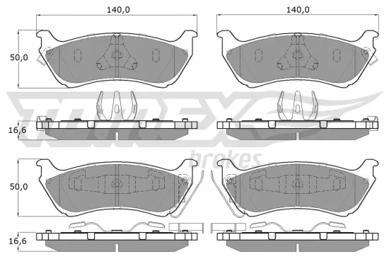 Bremsbelagsatz, Scheibenbremse Hinterachse TOMEX Brakes TX 12-84 Bild Bremsbelagsatz, Scheibenbremse Hinterachse TOMEX Brakes TX 12-84