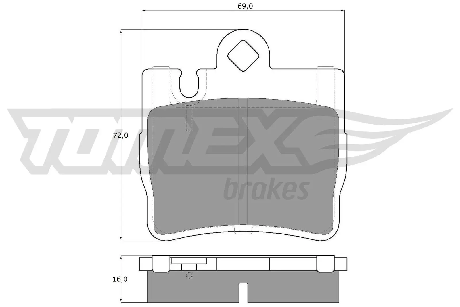 Bremsbelagsatz, Scheibenbremse Hinterachse TOMEX Brakes TX 12-87