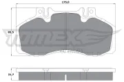 Bremsbelagsatz, Scheibenbremse TOMEX Brakes TX 12-88