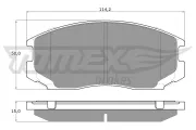 Bremsbelagsatz, Scheibenbremse Vorderachse TOMEX Brakes TX 12-91