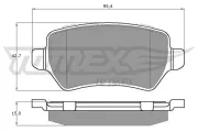 Bremsbelagsatz, Scheibenbremse Hinterachse TOMEX Brakes TX 12-971