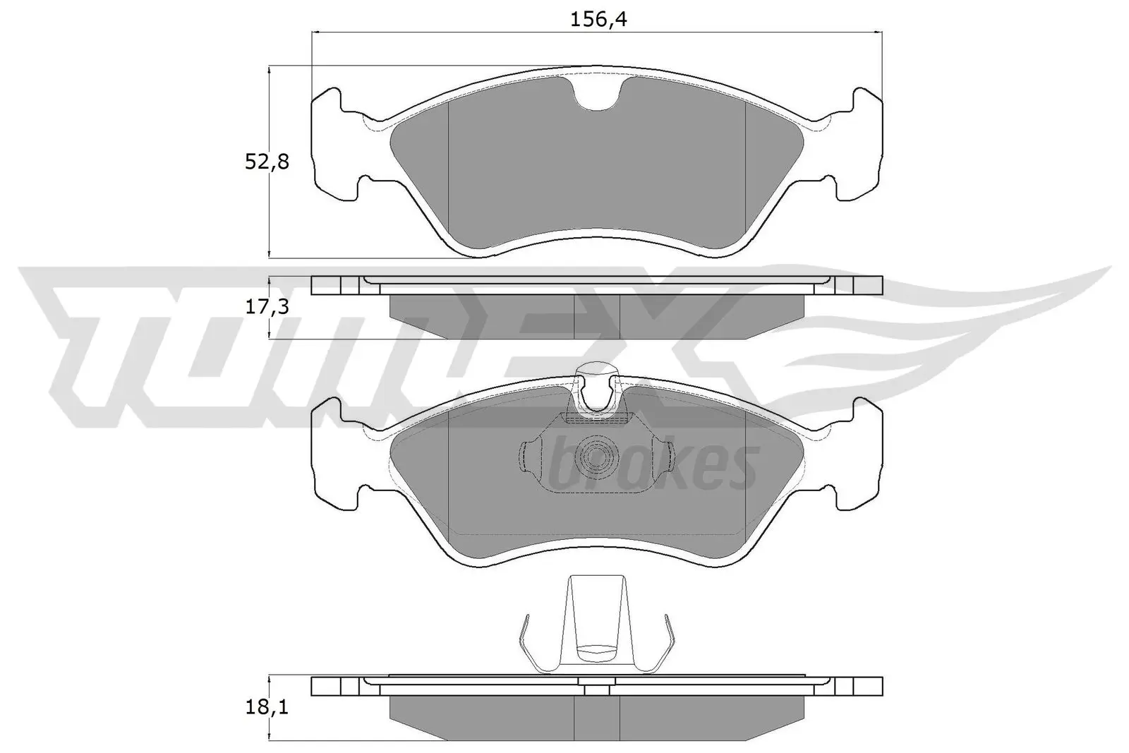 Bremsbelagsatz, Scheibenbremse Vorderachse TOMEX Brakes TX 12-98
