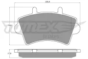 Bremsbelagsatz, Scheibenbremse TOMEX Brakes TX 13-02