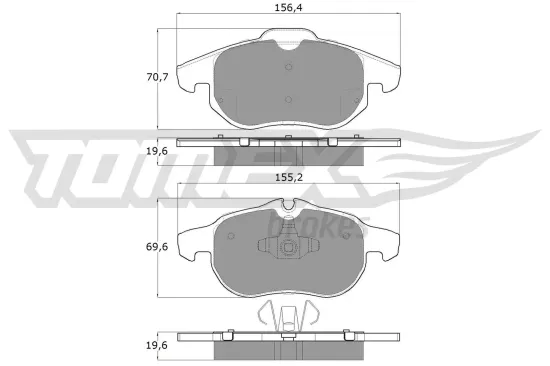 Bremsbelagsatz, Scheibenbremse Vorderachse TOMEX Brakes TX 13-04 Bild Bremsbelagsatz, Scheibenbremse Vorderachse TOMEX Brakes TX 13-04