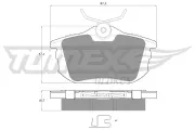 Bremsbelagsatz, Scheibenbremse Hinterachse TOMEX Brakes TX 13-07