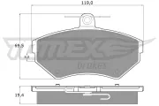 Bremsbelagsatz, Scheibenbremse Vorderachse TOMEX Brakes TX 13-12
