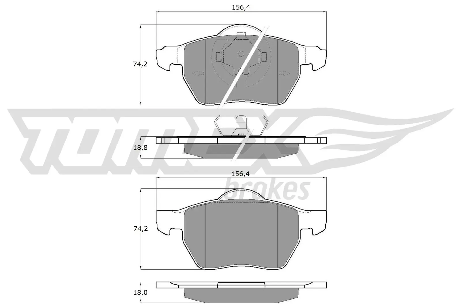 Bremsbelagsatz, Scheibenbremse Vorderachse TOMEX Brakes TX 13-131