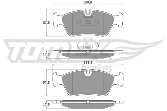 Bremsbelagsatz, Scheibenbremse Vorderachse TOMEX Brakes TX 13-16 Bild Bremsbelagsatz, Scheibenbremse Vorderachse TOMEX Brakes TX 13-16