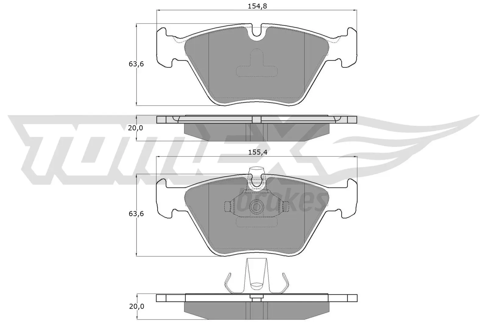 Bremsbelagsatz, Scheibenbremse Vorderachse TOMEX Brakes TX 13-18