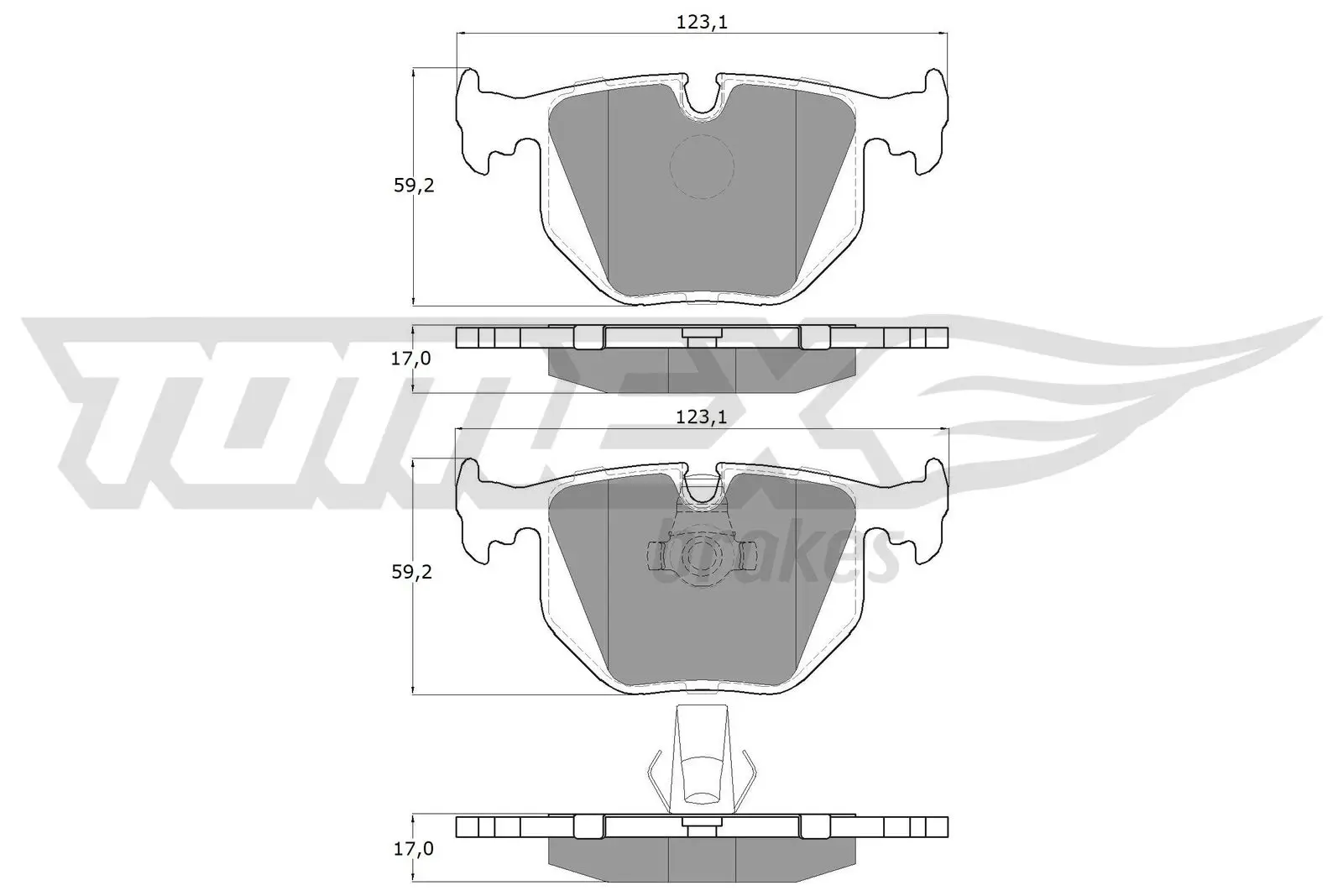 Bremsbelagsatz, Scheibenbremse Hinterachse TOMEX Brakes TX 13-19