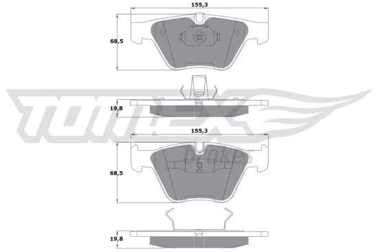 Bremsbelagsatz, Scheibenbremse Vorderachse TOMEX Brakes TX 13-25 Bild Bremsbelagsatz, Scheibenbremse Vorderachse TOMEX Brakes TX 13-25
