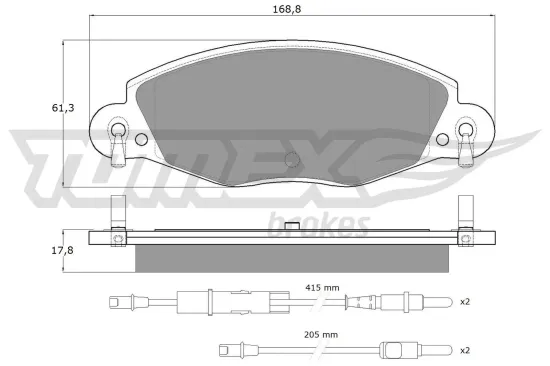 Bremsbelagsatz, Scheibenbremse Vorderachse TOMEX Brakes TX 13-32 Bild Bremsbelagsatz, Scheibenbremse Vorderachse TOMEX Brakes TX 13-32