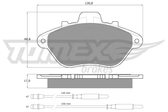 Bremsbelagsatz, Scheibenbremse Vorderachse TOMEX Brakes TX 13-45 Bild Bremsbelagsatz, Scheibenbremse Vorderachse TOMEX Brakes TX 13-45