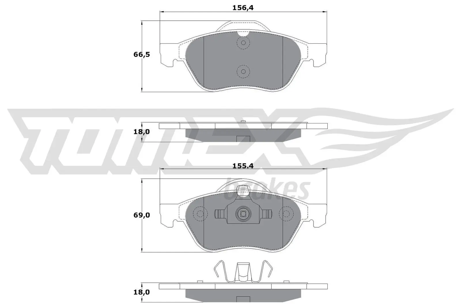 Bremsbelagsatz, Scheibenbremse TOMEX Brakes TX 13-51 Bild Bremsbelagsatz, Scheibenbremse TOMEX Brakes TX 13-51