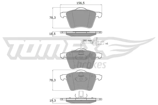 Bremsbelagsatz, Scheibenbremse TOMEX Brakes TX 13-58 Bild Bremsbelagsatz, Scheibenbremse TOMEX Brakes TX 13-58