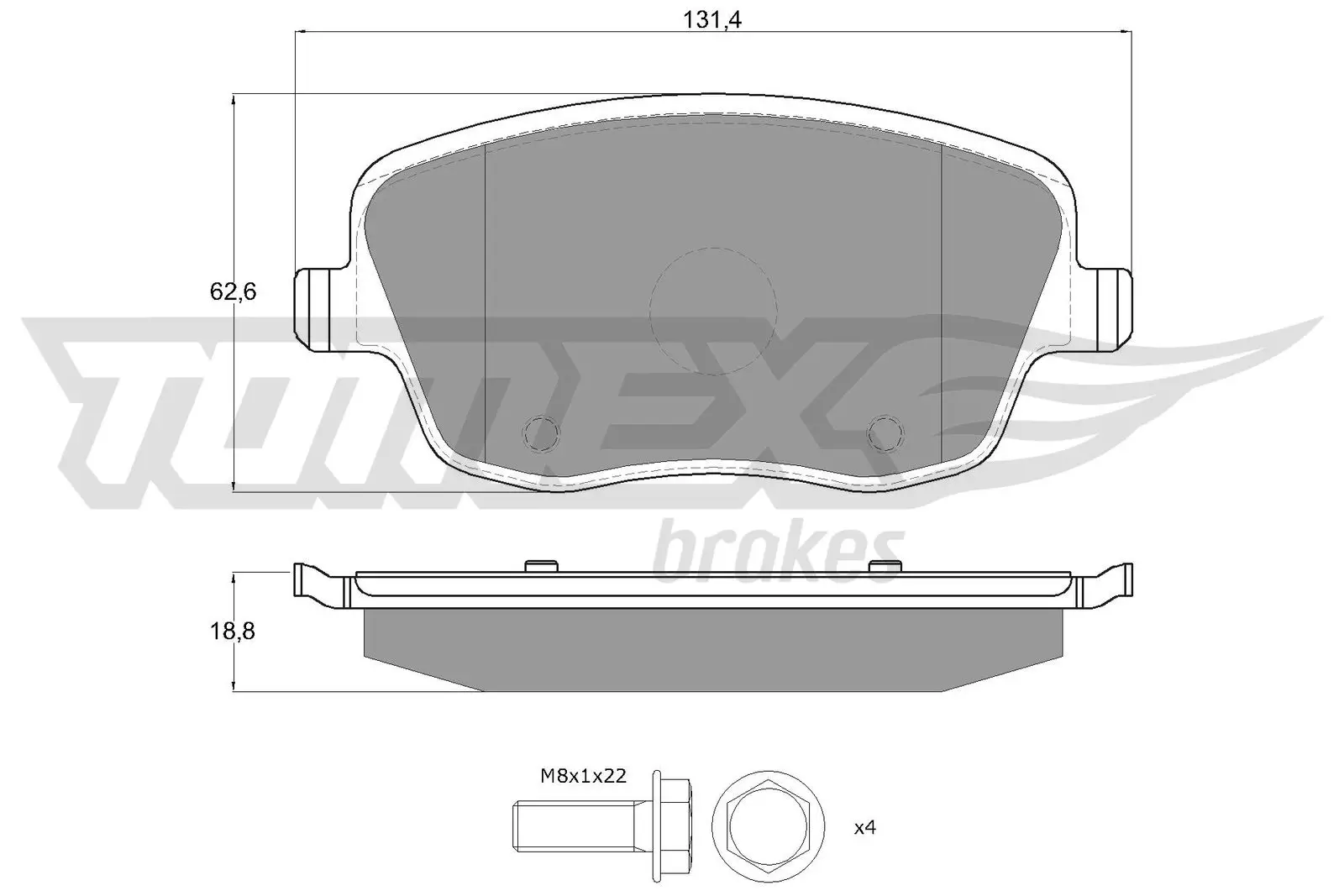 Bremsbelagsatz, Scheibenbremse Vorderachse TOMEX Brakes TX 13-59