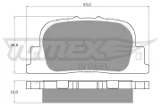 Bremsbelagsatz, Scheibenbremse TOMEX Brakes TX 13-71