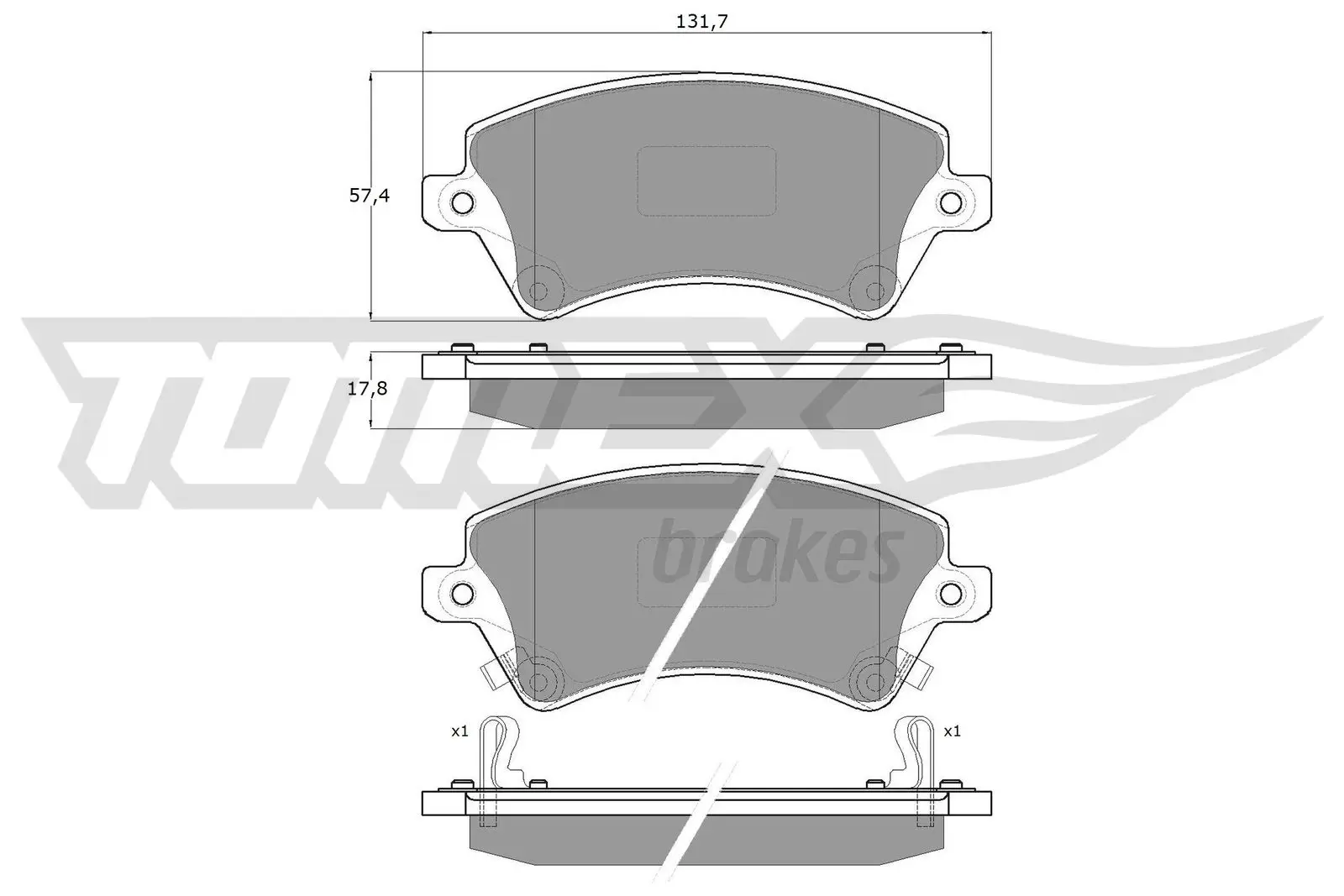 Bremsbelagsatz, Scheibenbremse TOMEX Brakes TX 13-74