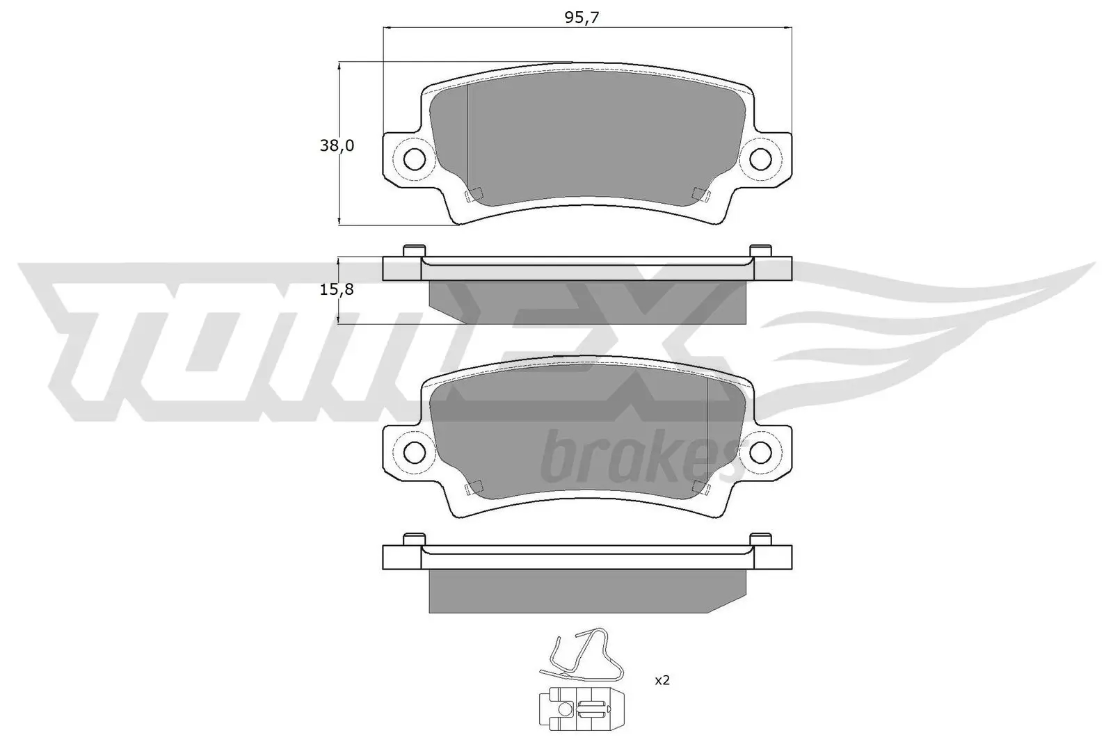 Bremsbelagsatz, Scheibenbremse Hinterachse TOMEX Brakes TX 13-75