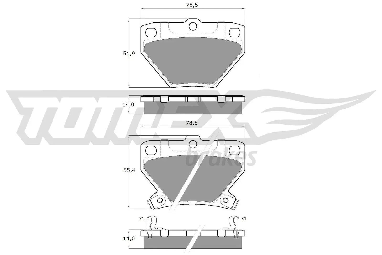 Bremsbelagsatz, Scheibenbremse TOMEX Brakes TX 13-77