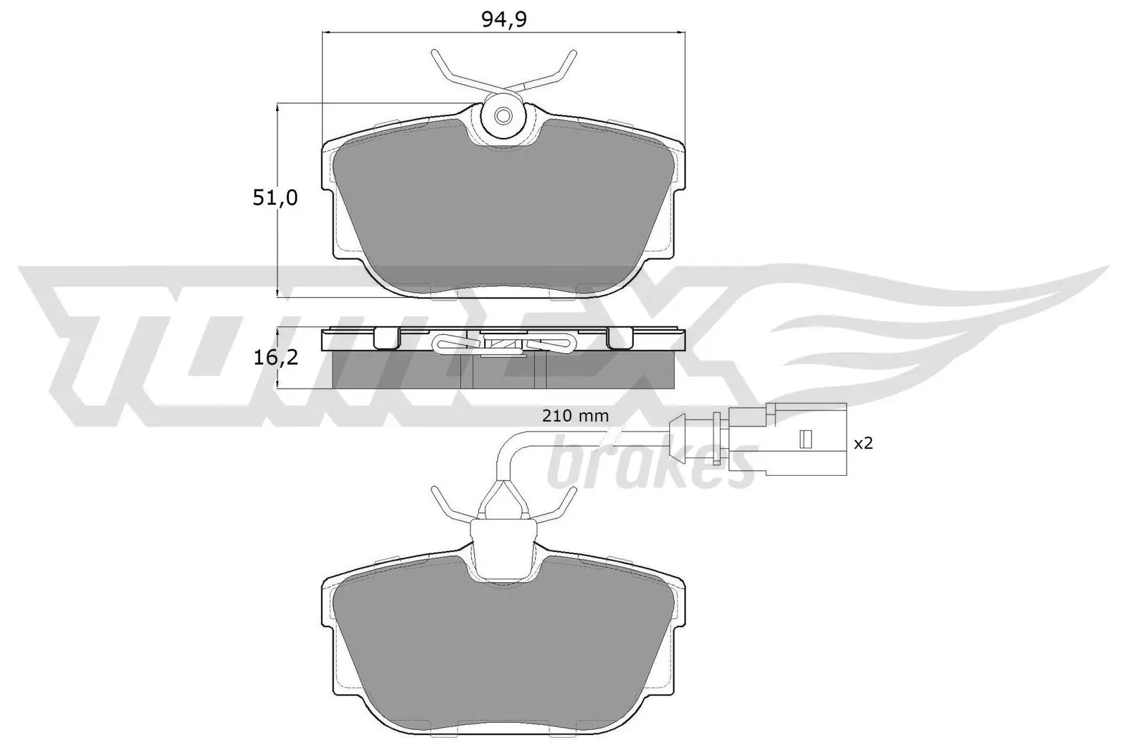 Bremsbelagsatz, Scheibenbremse Hinterachse TOMEX Brakes TX 13-901