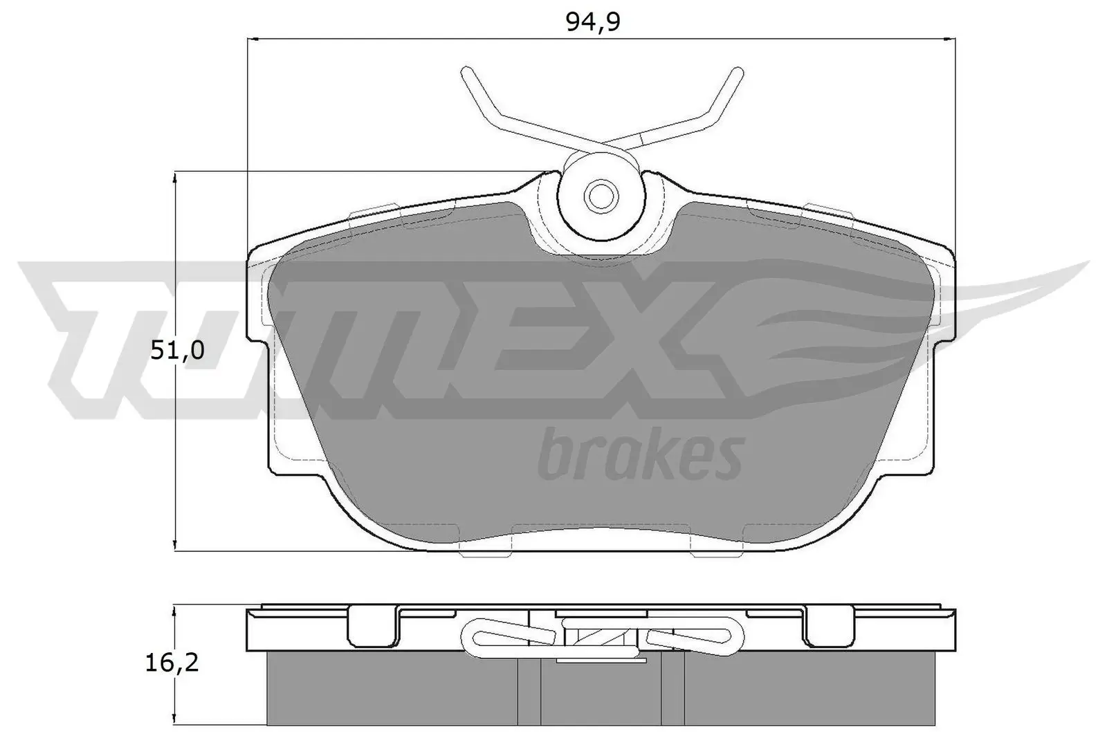 Bremsbelagsatz, Scheibenbremse Hinterachse TOMEX Brakes TX 13-90