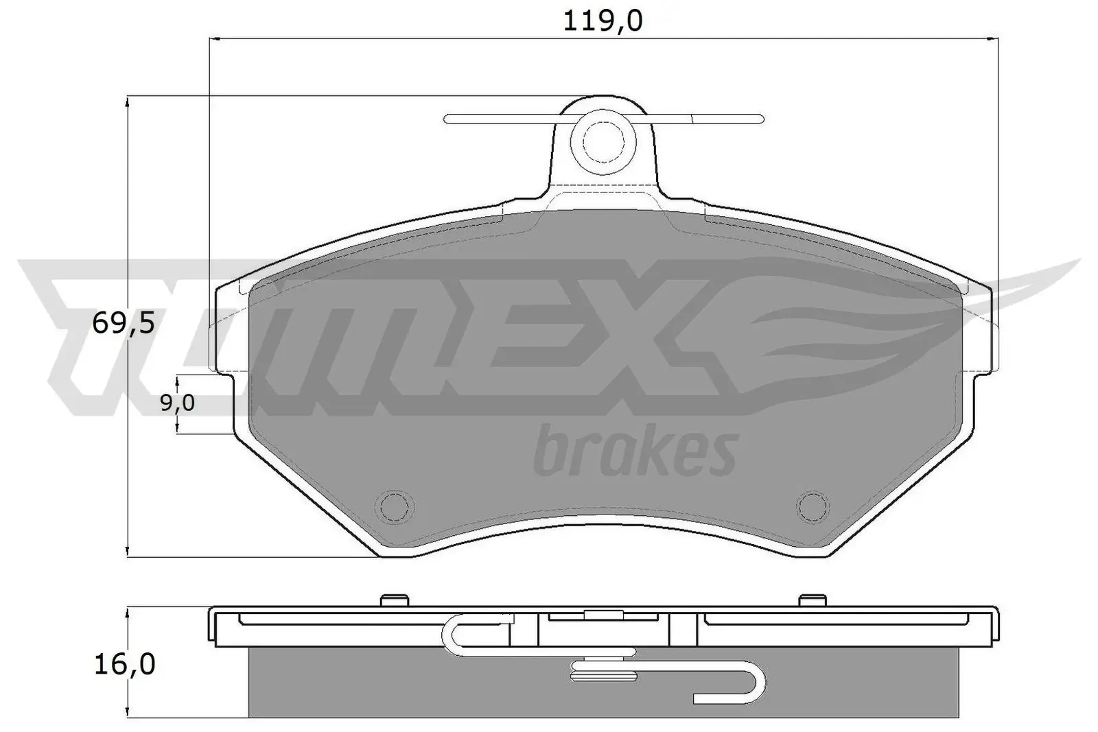 Bremsbelagsatz, Scheibenbremse TOMEX Brakes TX 13-94